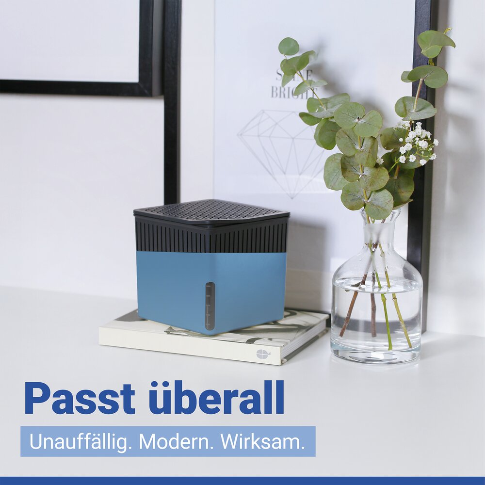 Raumentfeuchter Mod. Cube Blau 1000 g, 2er Set  beugt Schimmel und Gerüchen vor