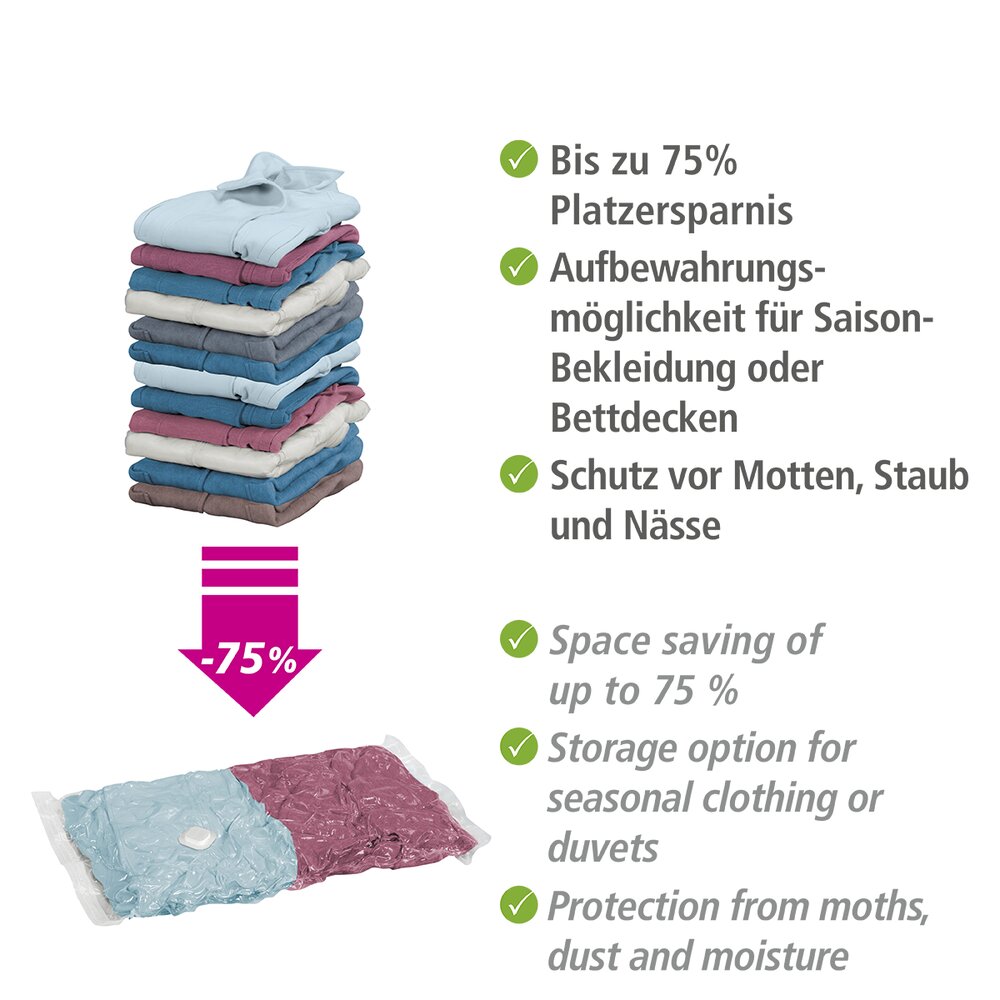 Vacuüm opbergsysteem 90 x 55 cm set van 2