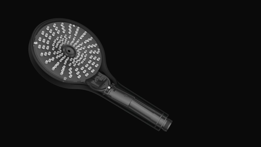 Pommeau de douche Ultimate Shower Noir/Gris  diamètre 13 cm