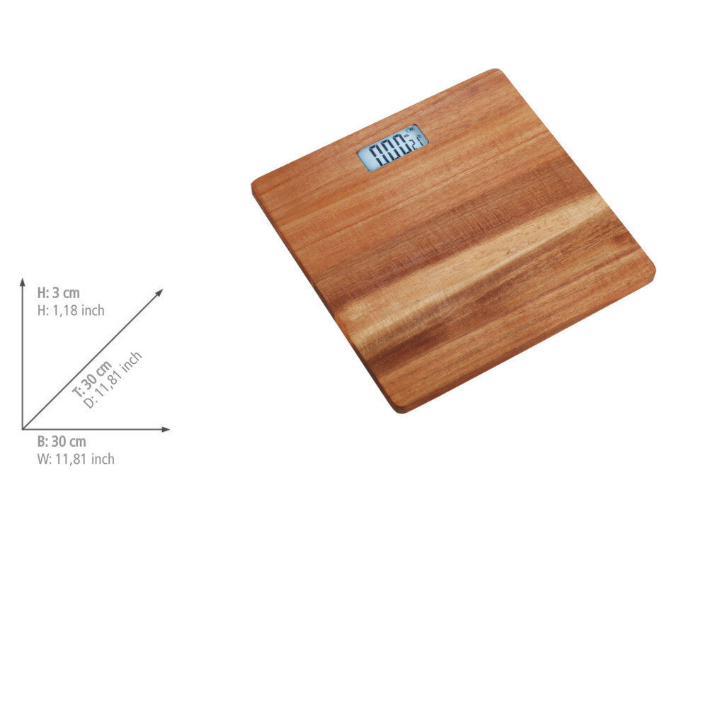 Personenweegschaal acacia LCD