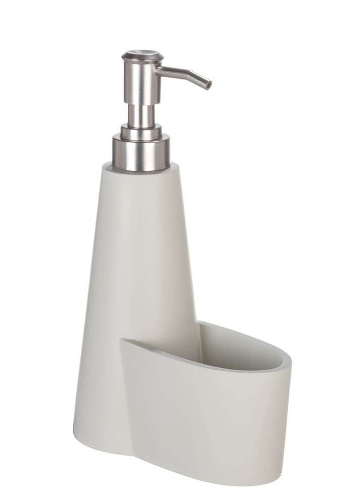 Spülmittelspender Mod. SIMRA, creme/silber, Polyresin, 0,3L, 14,5x22,5x8 cm  mit Schwammablage