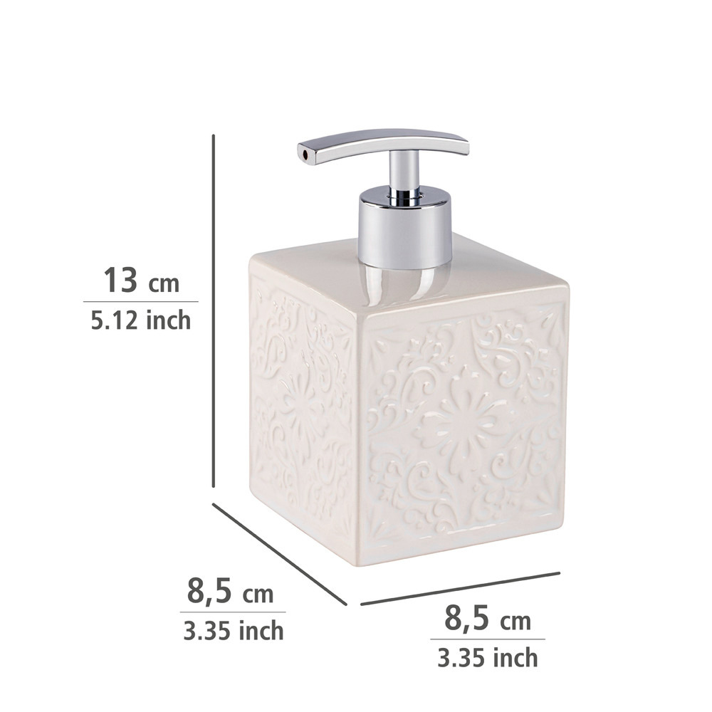 Seifenspender Mod. Cordoba Weiß  hochwertige Keramik, 500 ml