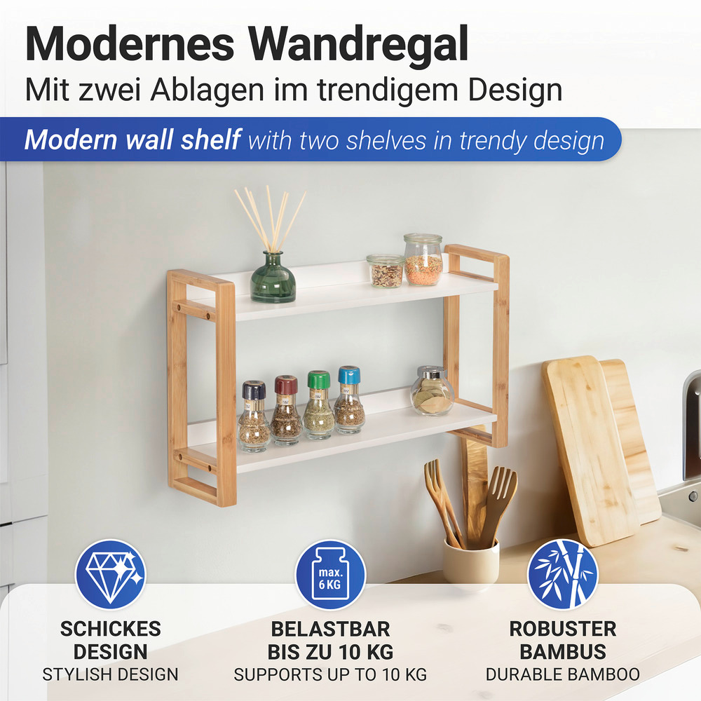 Wandregal Mod. Finja  aus Bambus/MDF