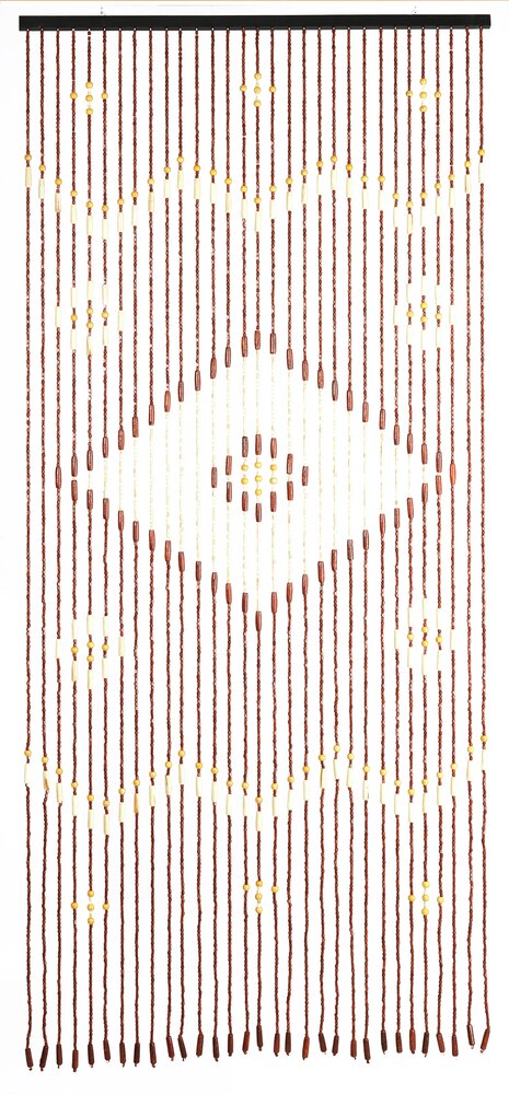 Bambusvorhang Rhombus, mehrfarbig, holz, 90x200 cm  31 Stränge, Ahornholzperlen