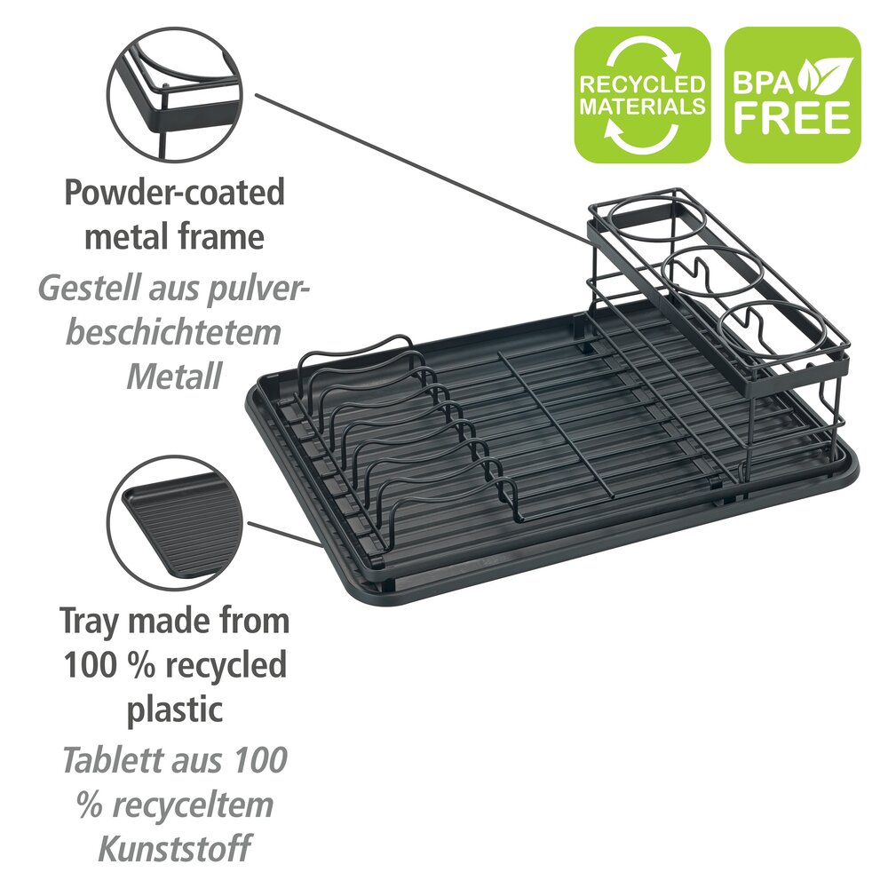 Geschirrabtropfer mit Flaschenhalter Mod. Amy  flexibel abnehmbare Komponenten