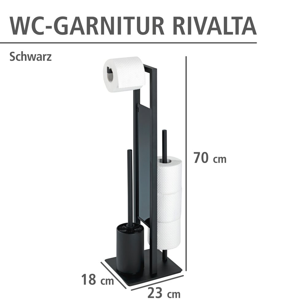 Rivalta zwart mat staande toiletset