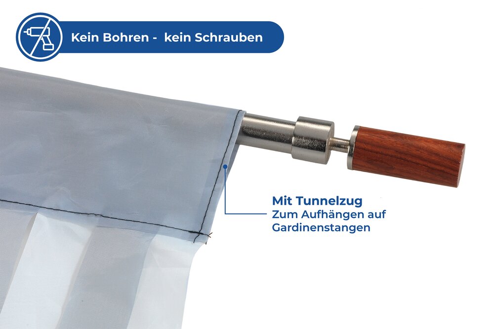 Rideau de porte gris-blanc