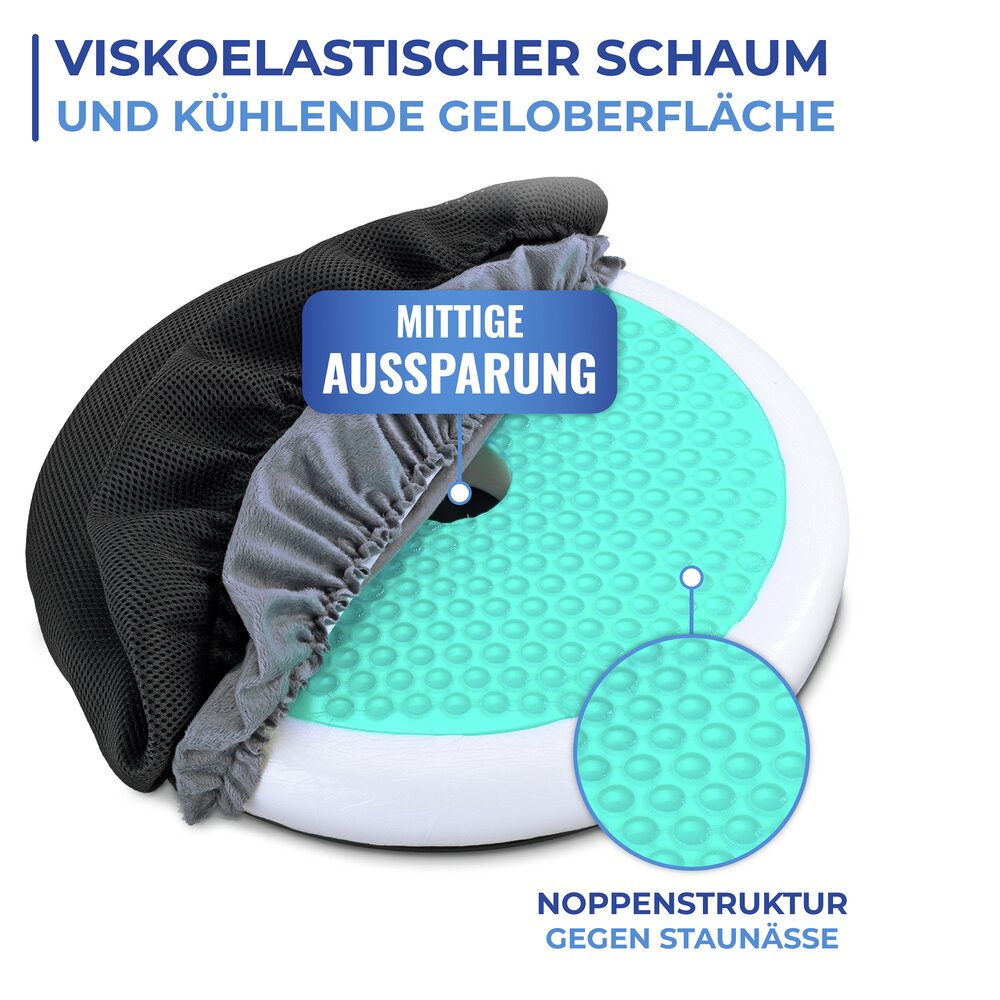 Gel Dreh-Sitzkissen Mod. Komfort  Orthopädisches Visco-Drehkissen