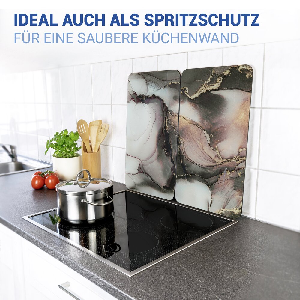 Herdabdeckplatte Universal Mod. Aquarell, 2er Set  für alle Herdarten geeignet