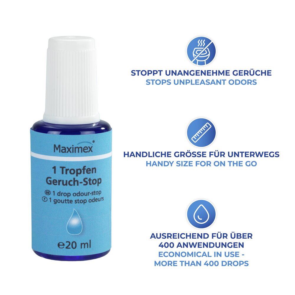 1-Tropfen Geruch-STOP, 3 x 20 ml  verhindert unangenehme Gerüche