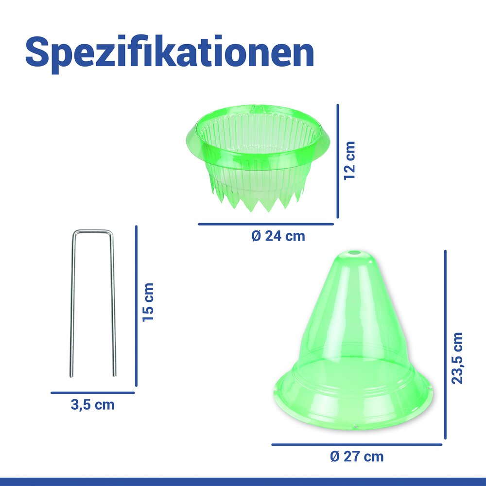 Pflanzendom 3in1, 15-teilig  Anzuchtglocke, Schneckenabwehr und Bewässerungsring