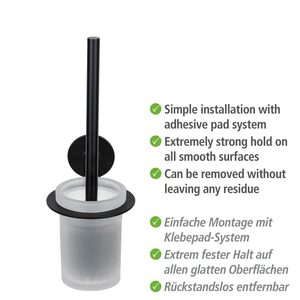 Garniture WC Turbo-Loc® Bivio Noir mat  en verre satiné