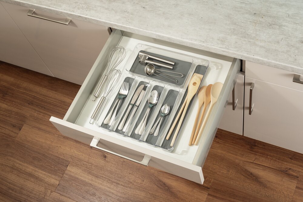 Besteckkasten 6 F  rutschfester Besteckeinsatz für Schubladen