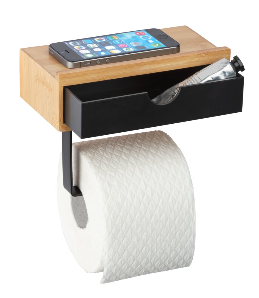Toiletrolhouder met lade Mod. Bambusa