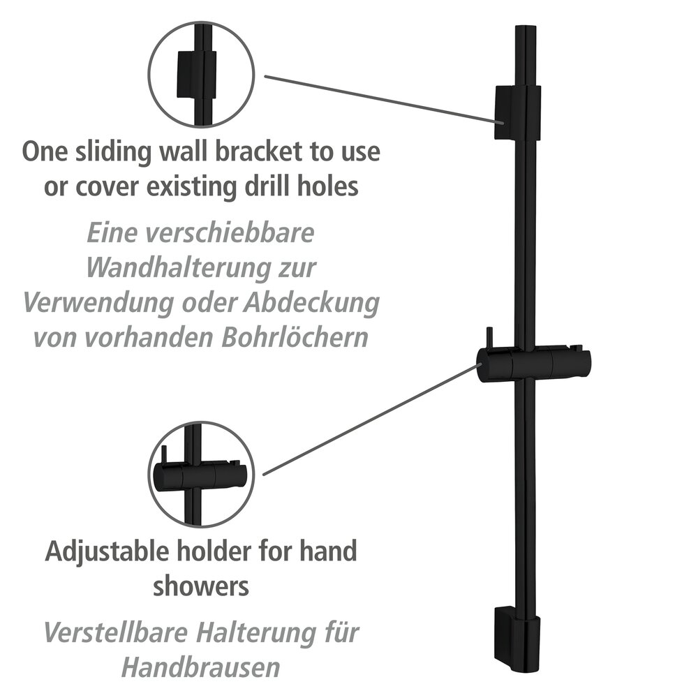Barre de douche Classic noir  70 cm