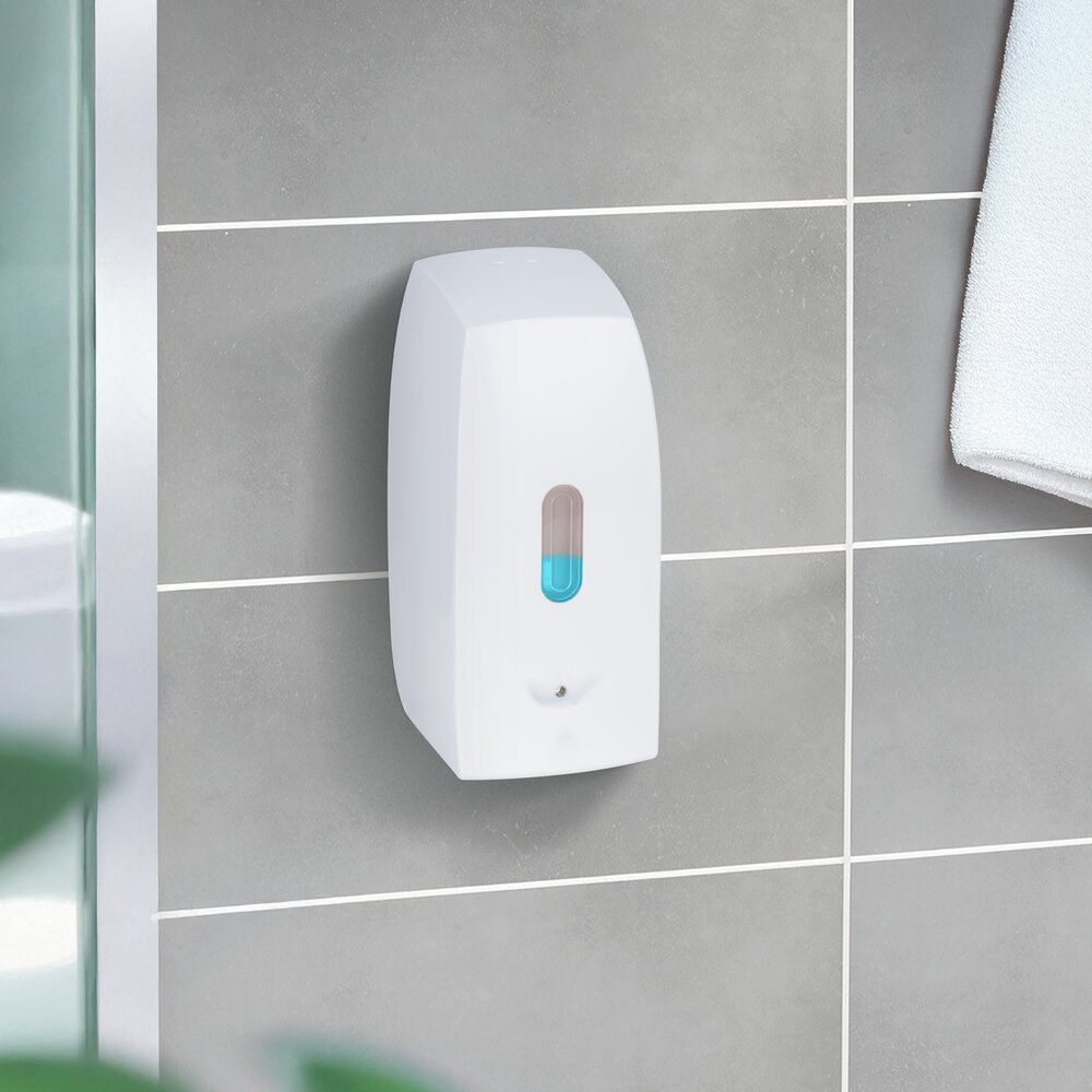 Seifenspender Mod. Tirano, weiß, Kunststoff, 0.5L, 10x20.5x9.5 cm  mit Infrarot-Sensor, tropffrei