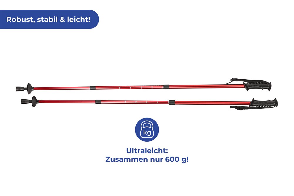 Trekking-Stöcke Teleskop  Wanderstock mit Anti-Schock-System