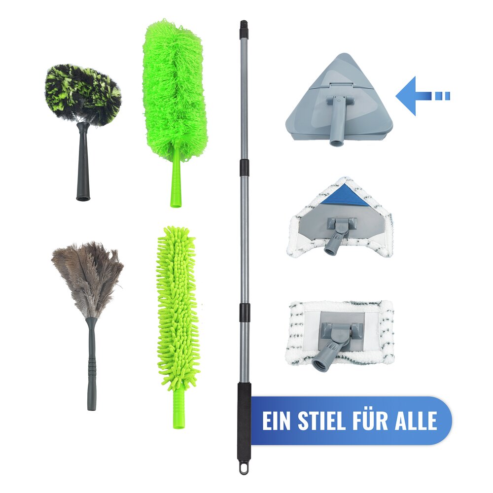 Vloerwisser Mod. Triangel, grijs, kunststof, telescopisch 56-122 cm, 24x76,5 cm