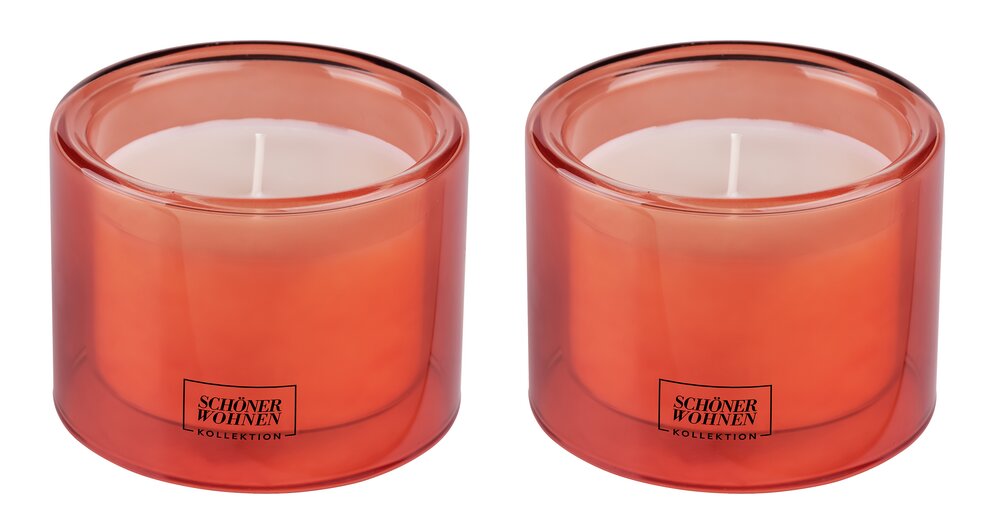 Collection SCHÖNER WOHNEN Bougie parfumée Mod. Sandalwood M, lot de 2  Durée de combustion : 30 - 40 heures