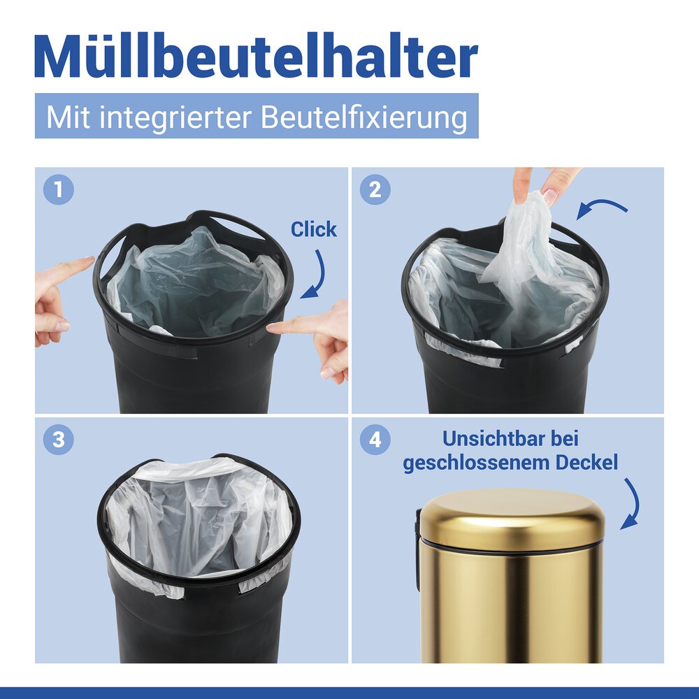 Leman cosmetica pedaalemmer, goud mat, 3 liter