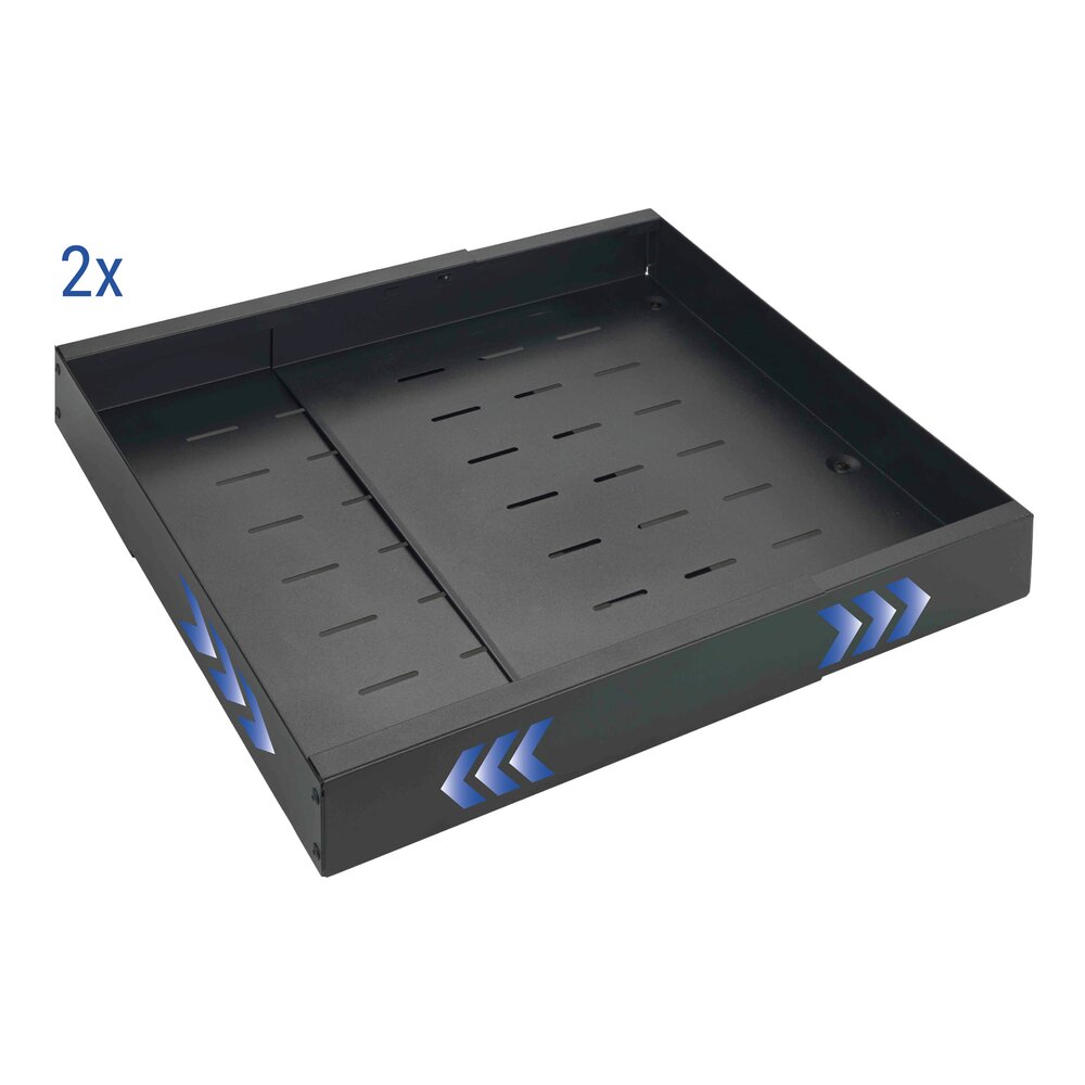 Tiroir coulissant pour placard noir, lot de 2  extensible