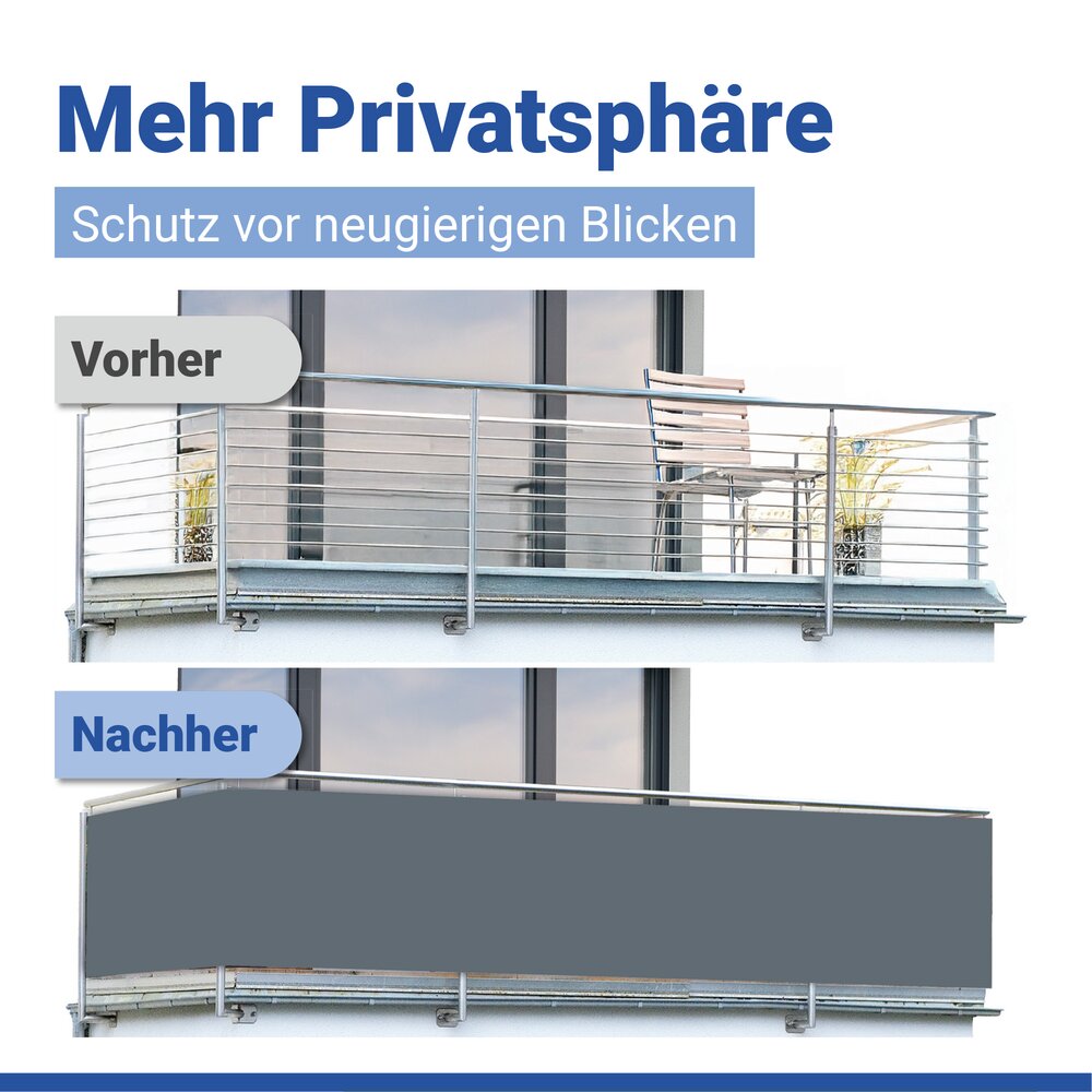 Balkon-Sichtschutz Mod. Anthrazit, 5 m  UV- und witterungsbeständig