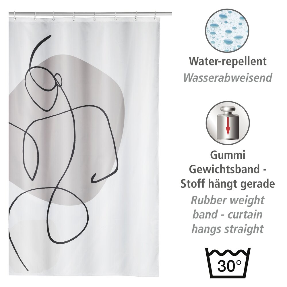 Duschvorhang Mod. Ladyline  180 x 200 cm, Textil (100 % recyceltes Polyester)