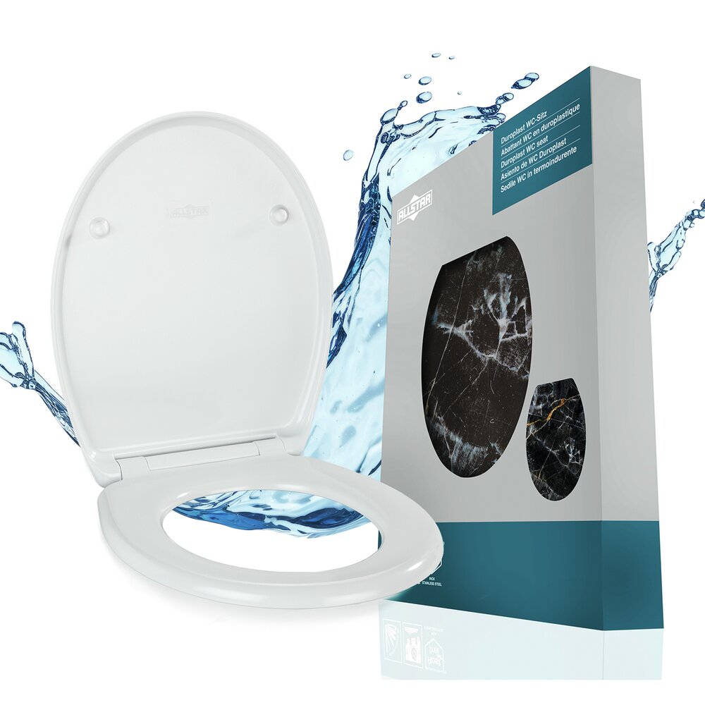 Abattant WC Mod. Black Marble  siège de WC avec frein de chute