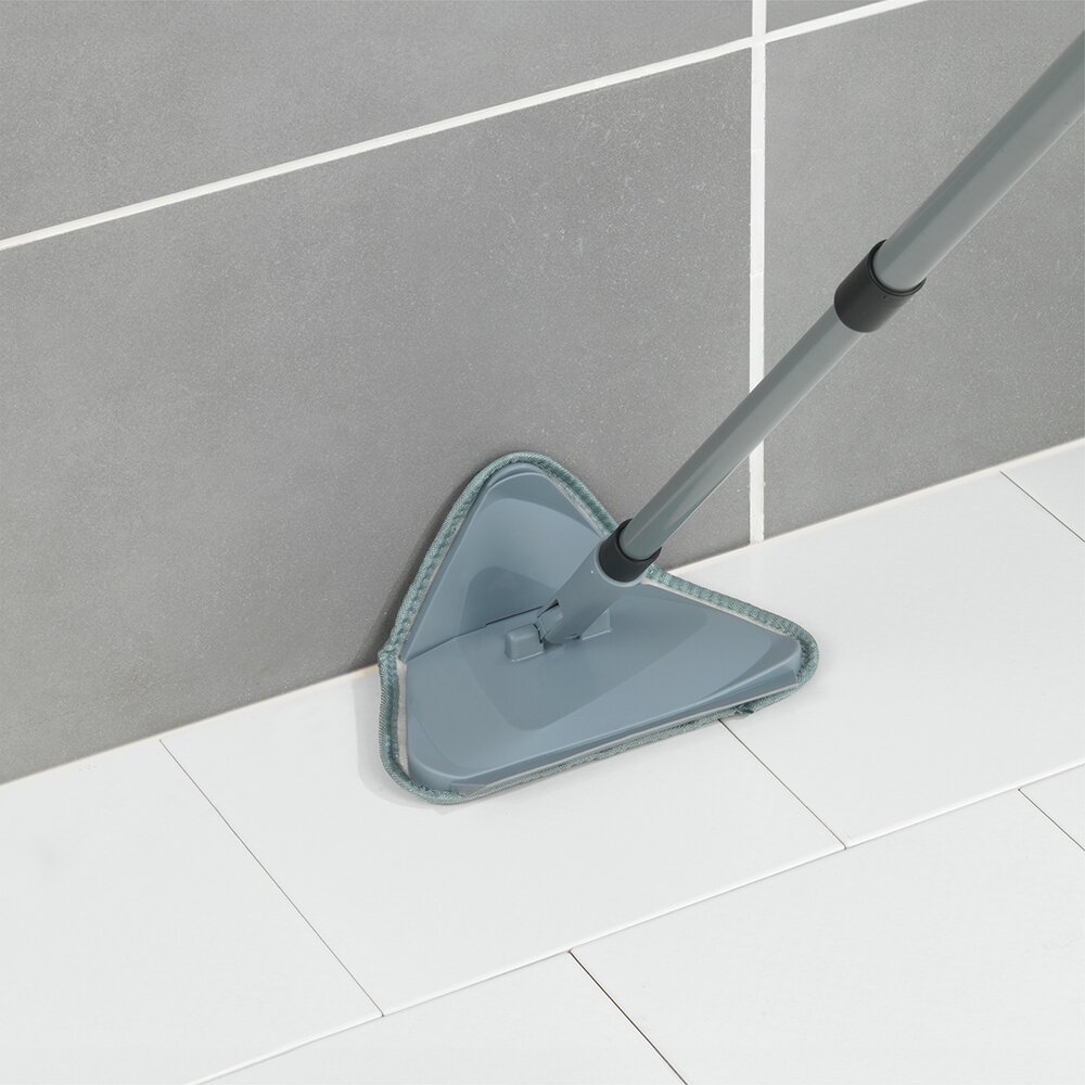 Vloerwisser Mod. Triangel, grijs, kunststof, telescopisch 56-122 cm, 24x76,5 cm