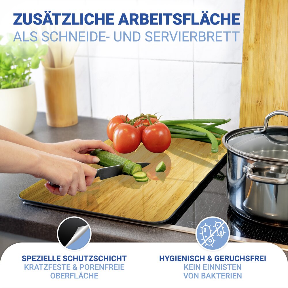 Plaque de Recouvrement Universelle Mod. Décor Bois, set de 2  pour tous les types de cuisinières
