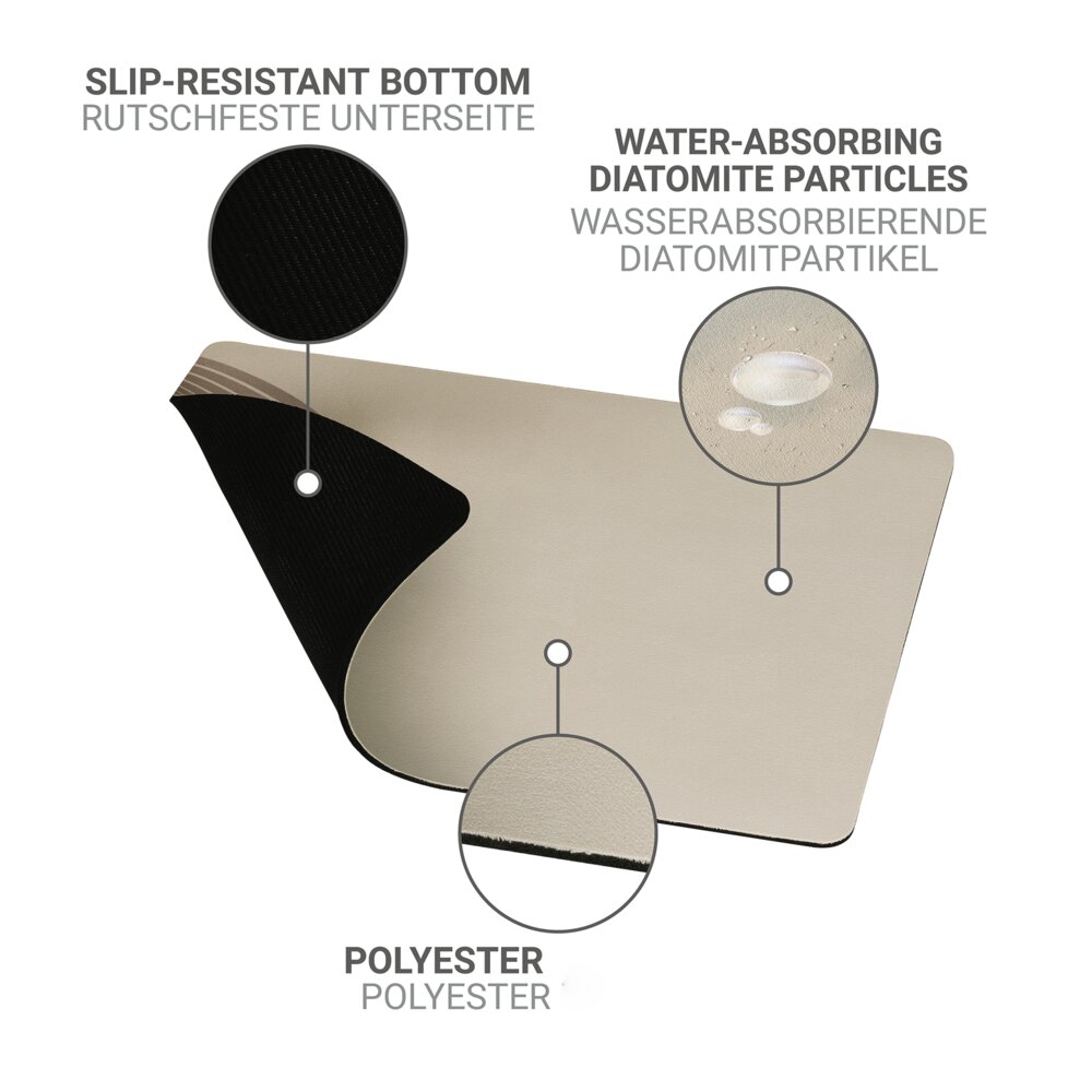 Afwateringsmat Mod. Dima, beige, rubber, kunststof, 40x30 cm