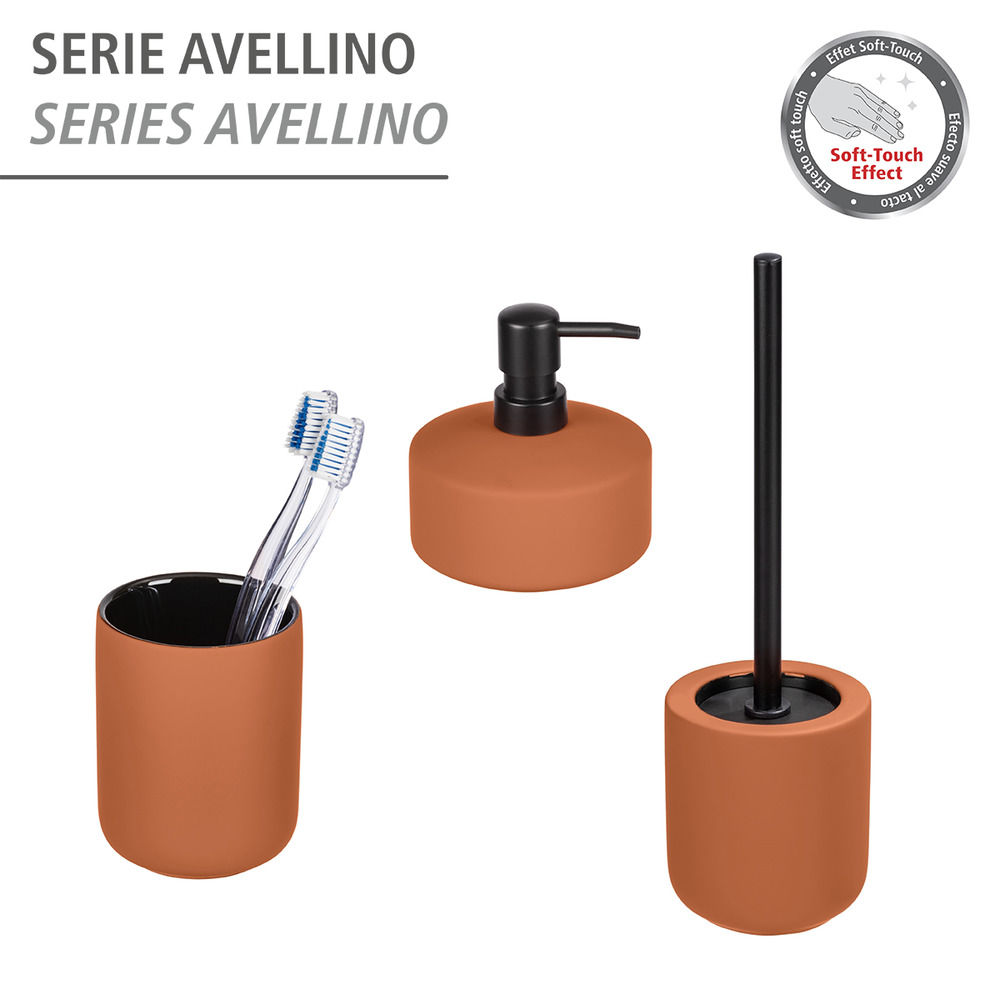 Zahnputzbecher Mod. Avellino Terracotta Keramik  Keramik, mit Soft-Touch Oberfläche