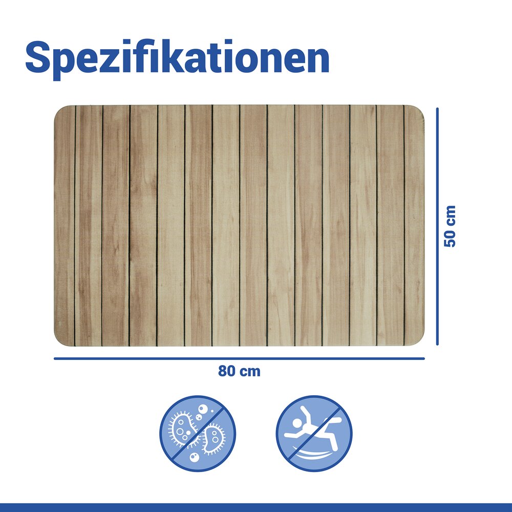 Diatomiet badmat Mod. Lepiana, 80 x 50 cm