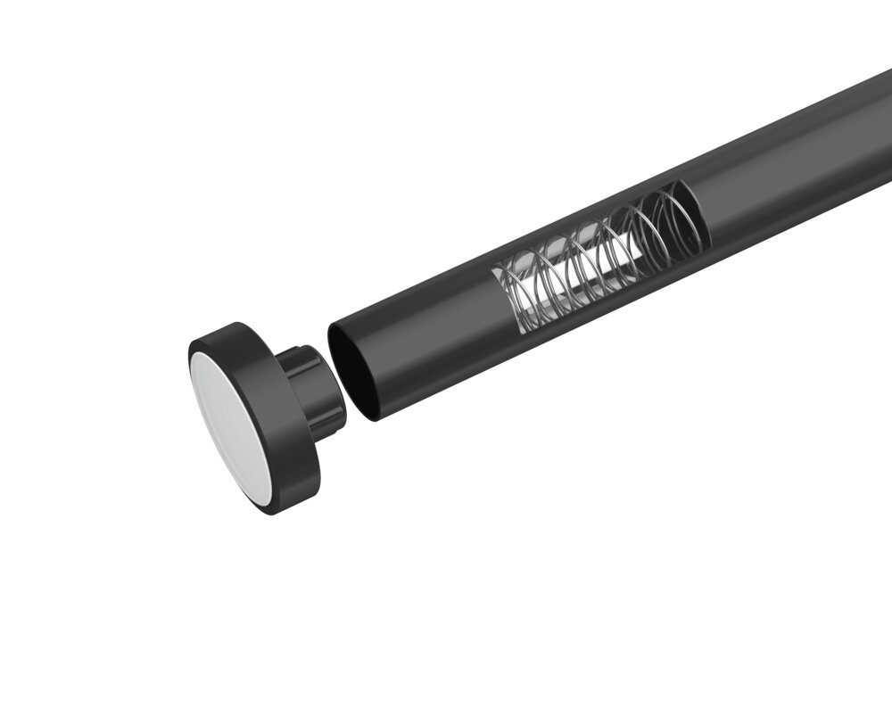 Teleskop-Duschvorhangstange Mod. OBLEON 70 - 115 cm, Schwarz  ausziehbar