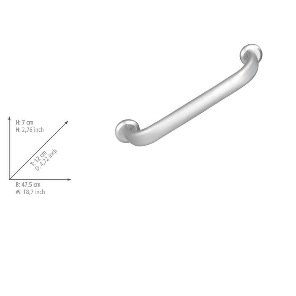 Poignée murale de maintien Secura Premium 43 cm  120 kg capacité de charge