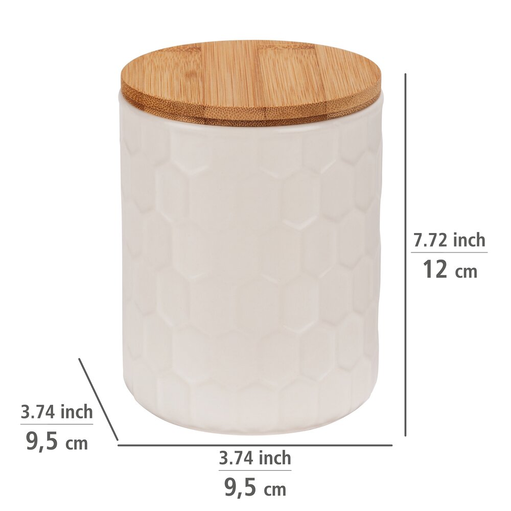 Aufbewahrungsdose Mod. Maya 0,4 L, FSC  Vorratsdose aus Keramik mit Bambus-Deckel