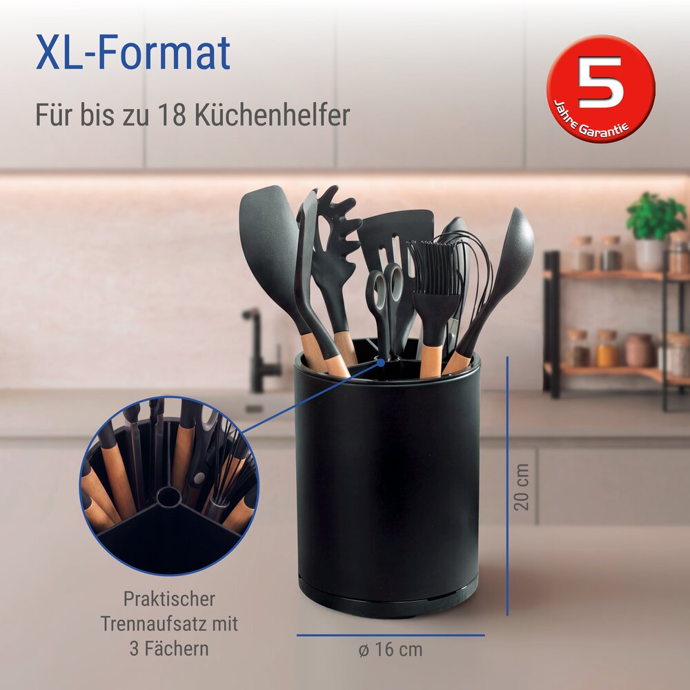 Keukengereihouder Premium XL, Zwart