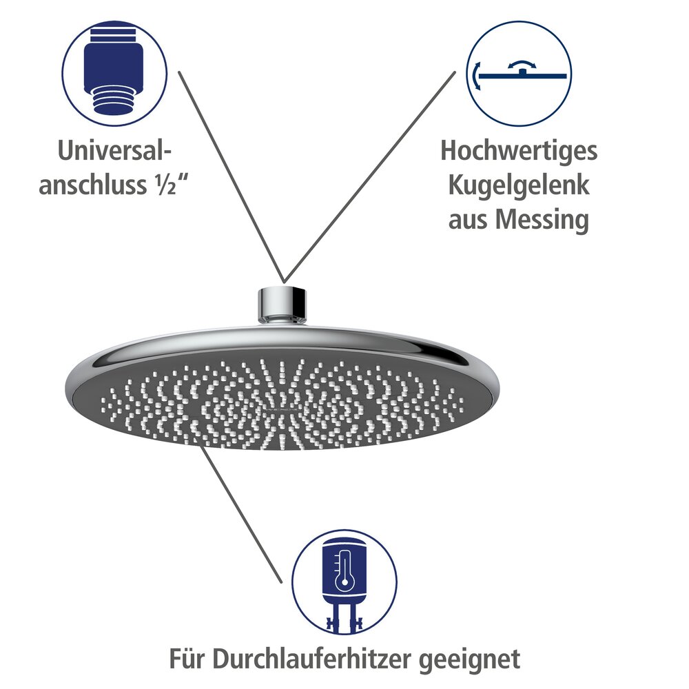 Waterbesparend chromen douchesysteem