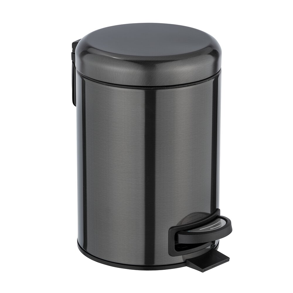 Kosmetik Treteimer Mod. Leman Metallic-Schwarz  Edelstahl, 3 Liter