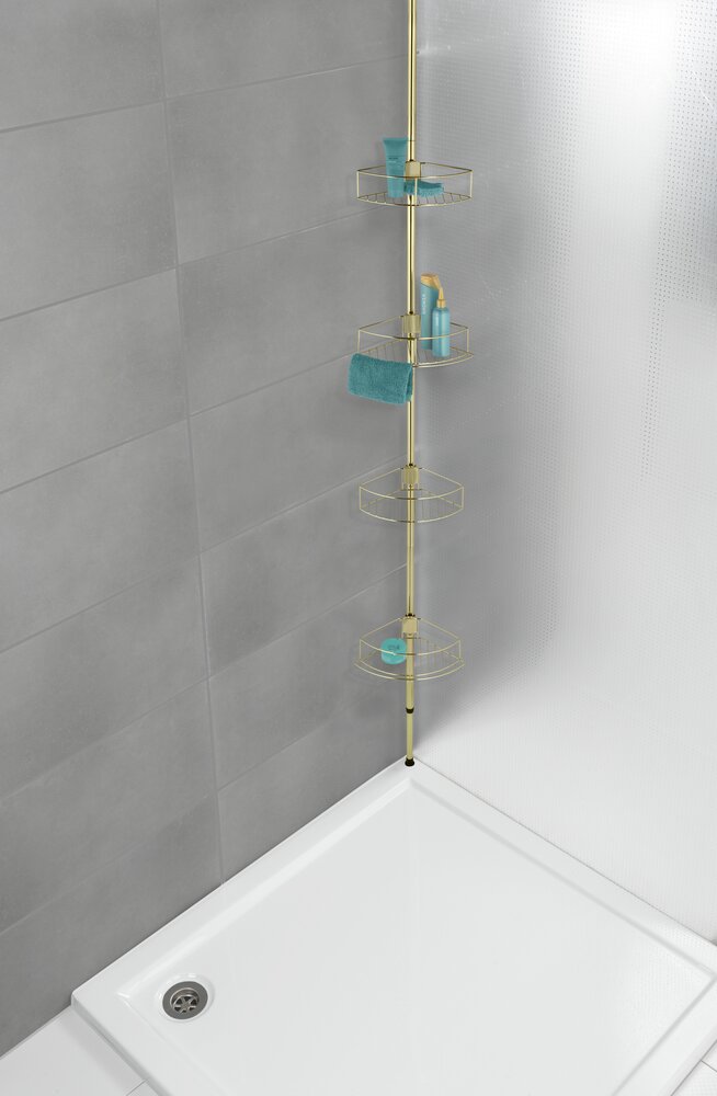 Étagère d'angle télescopique Dolcedo doré mat  inoxydable