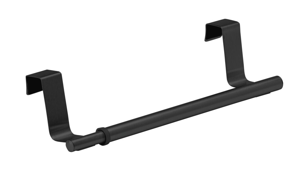 Porte-serviettes de porte télescopique 35 cm, Noir  en acier inoxydable