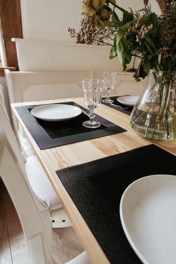 Tischset Mod. Diana Schwarz, 4er Set  abwaschbar und leicht zu reinigen