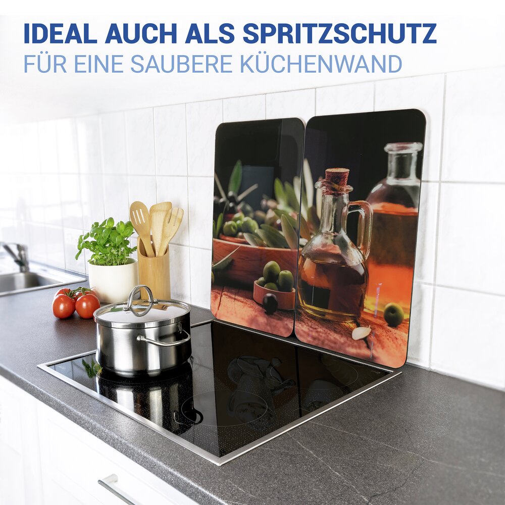 Herdabdeckplatte Universal Mod. Olivenöl, 2er Set  für alle Herdarten geeignet