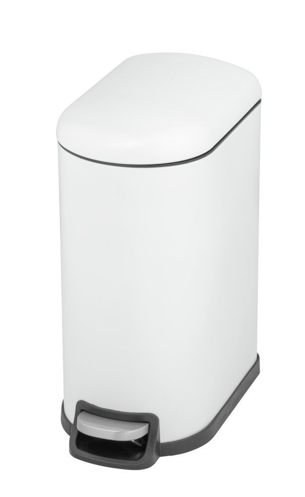 Treteimer Mod. LARA Easy 10L, weiß/schwarz, Metall/Kunststoff, 31x39x18 cm  mit Easy-Close-Mechanik