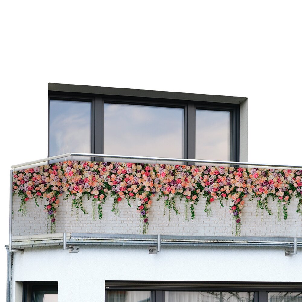 Balkon-Sichtschutz Mod. Rosen, 5 m  UV- und witterungsbeständig