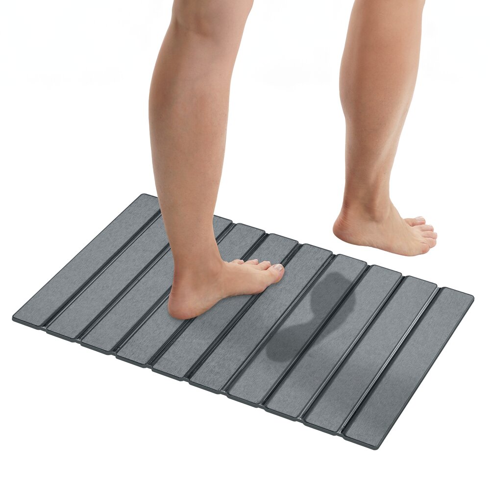 Diatomiet badmat Mod. Tritea grijs, 55 x 39 cm