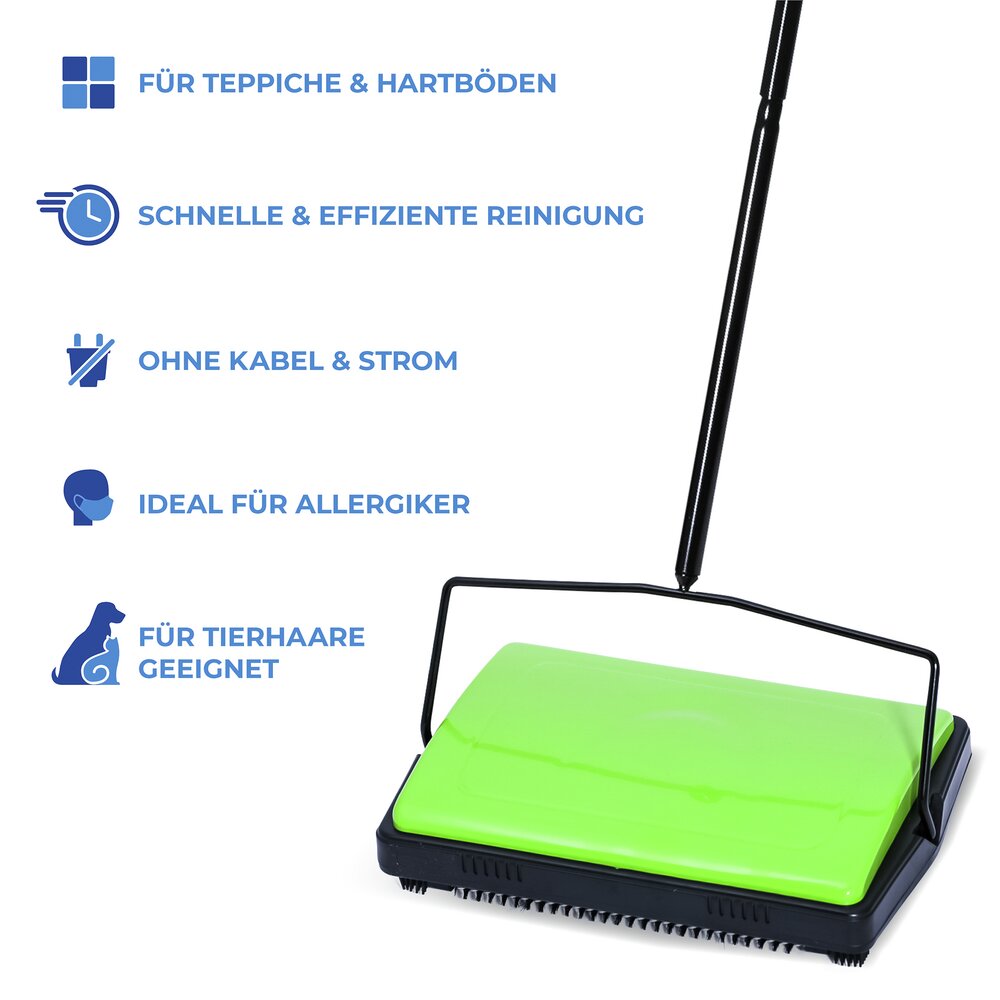 Teppichkehrer Grün  stromloser Betrieb