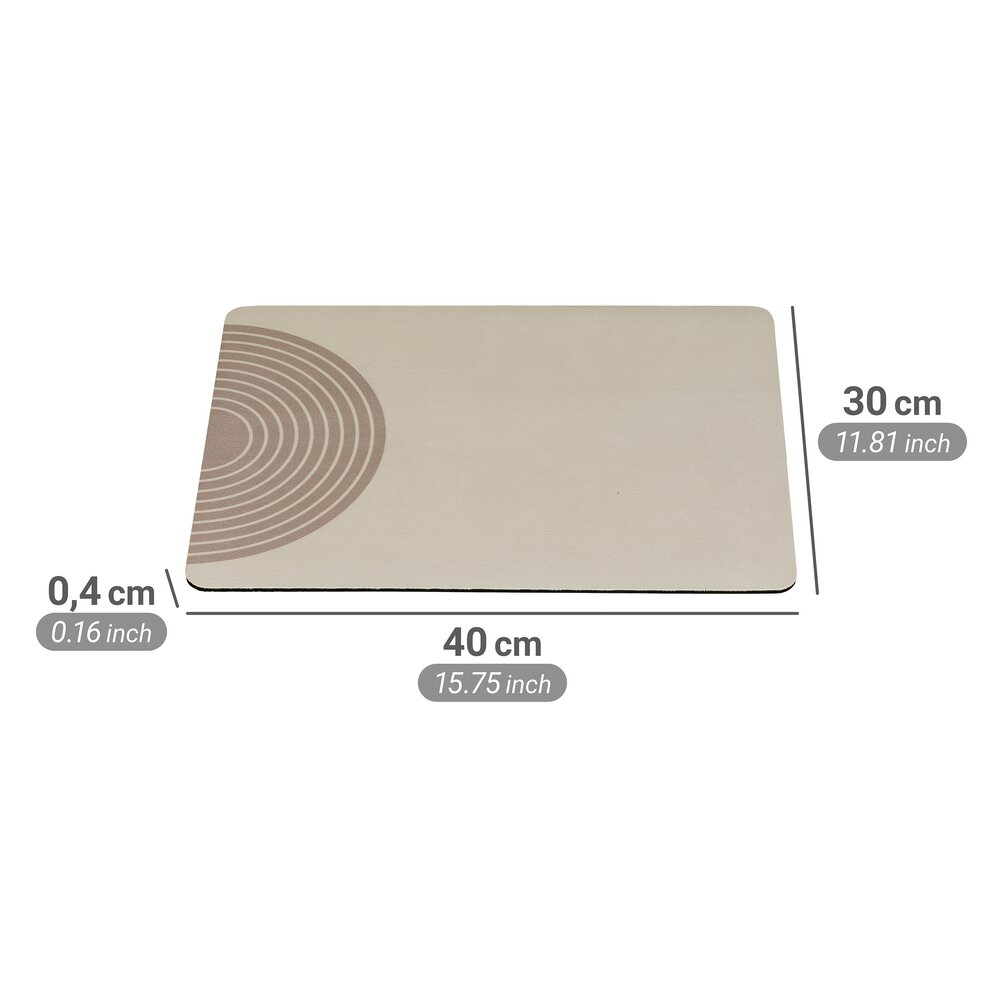 Afwateringsmat Mod. Dima, beige, rubber, kunststof, 40x30 cm