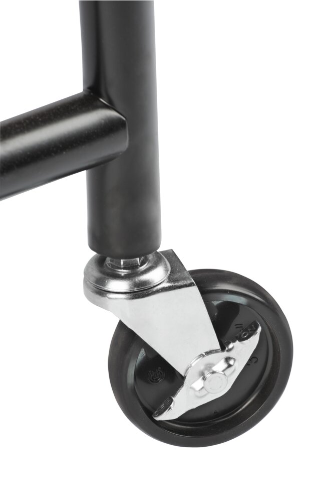 Portant vetement noir, portant vetement à roulette, avec étagère, Profi, 121x185x52 cm  Portant vetement roulette noir avec étagère