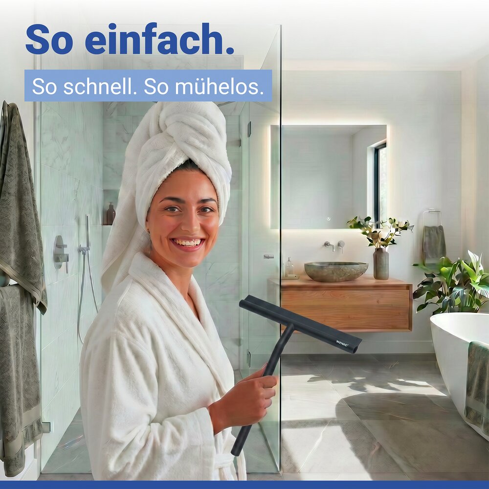 Badkamerwisser Mola silicone XXL zwart